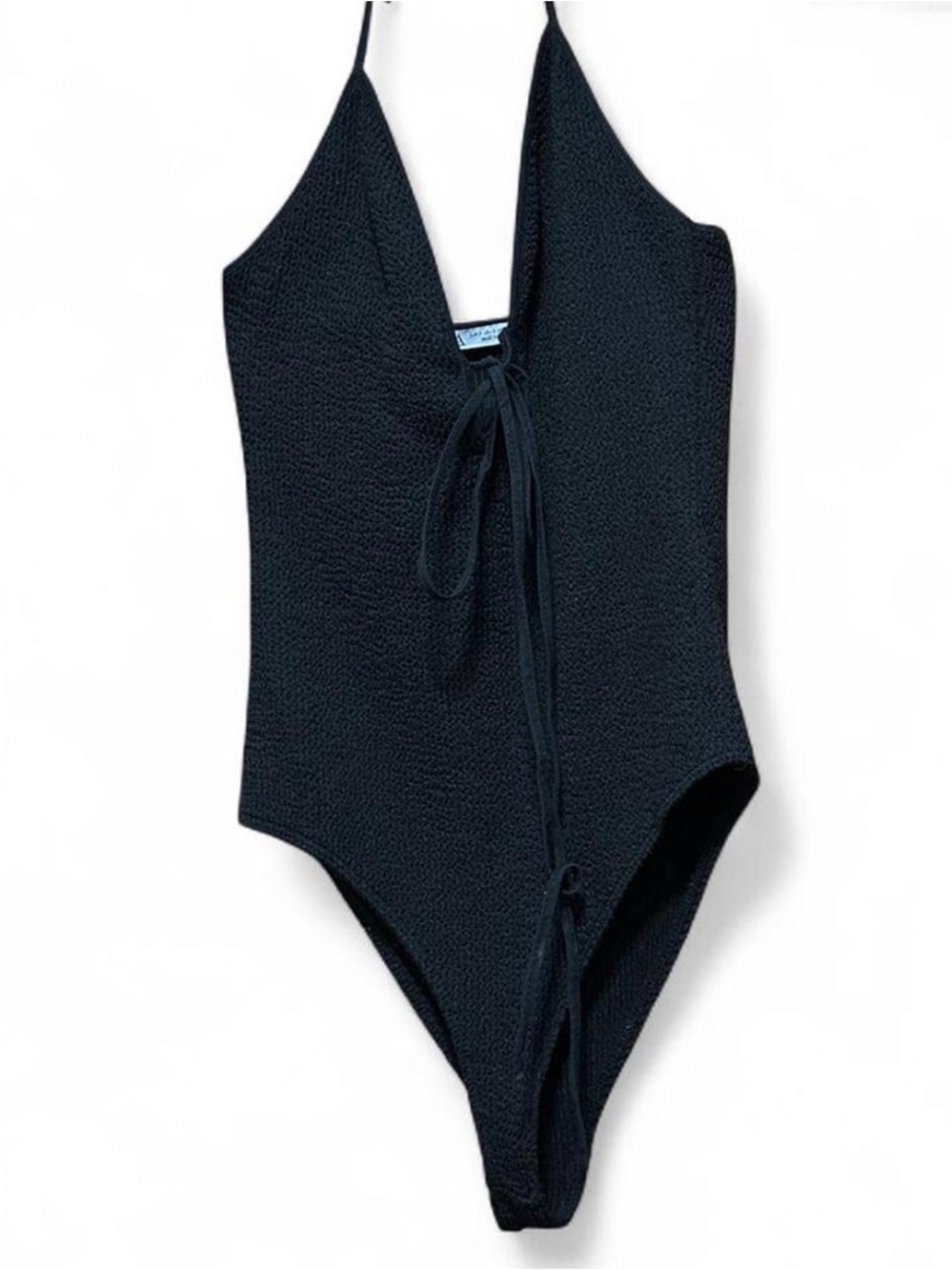 Zara Black Kids One-Piece Swimsuit with Front Tie